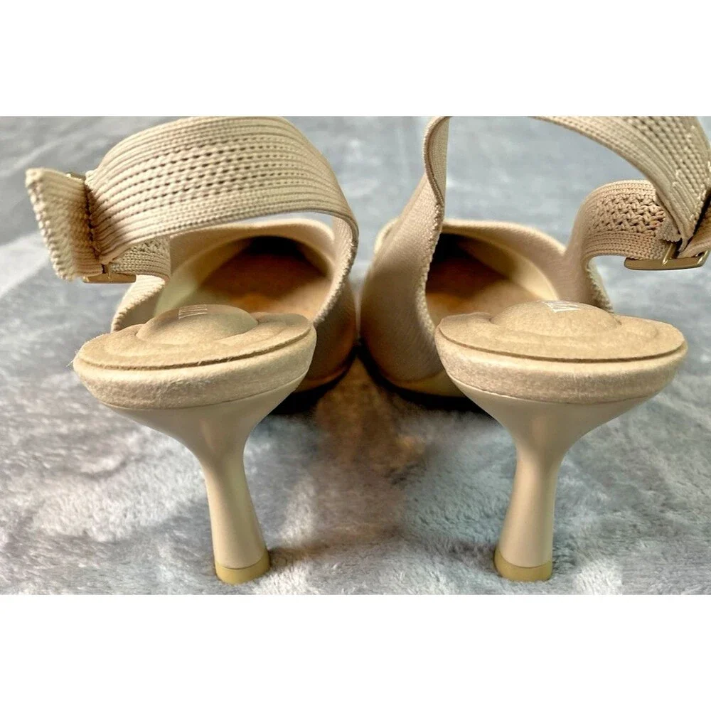 Vivaia NEW Addison knit womens almond kitten heel slingback shoes US 8.5 $169